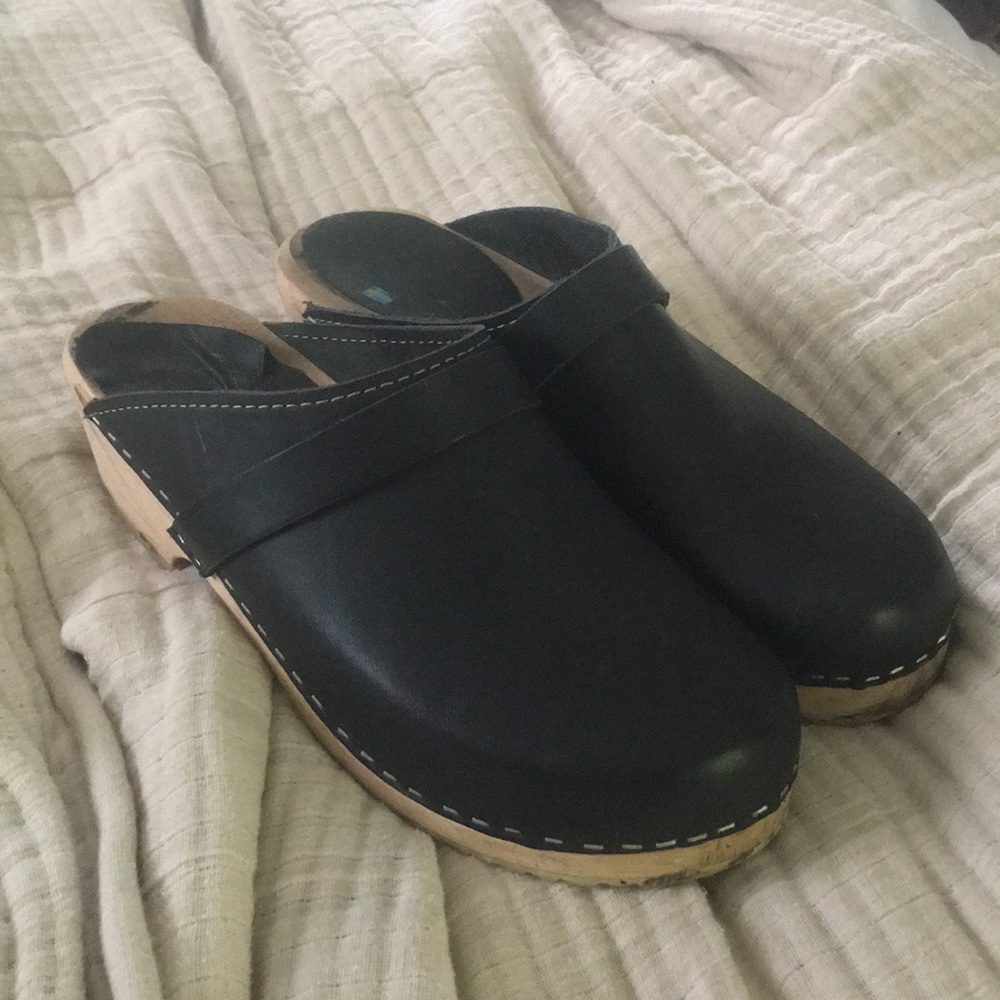 Lotta From Stockholm Black Leather Clogs